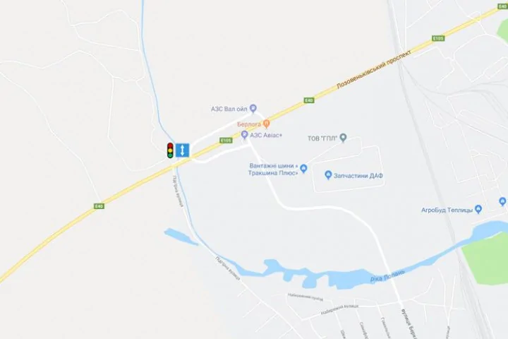 Карта - мост, на участке окружной дороги возле Берлоги Карта - мост, на участке окружной дороги возле Берлоги